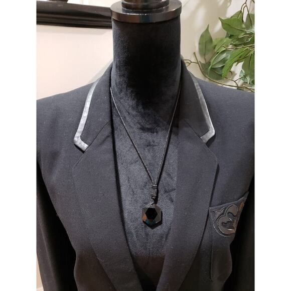 DIANA Women's Black Long Sleeve Single Breasted One Button Blazer Jacket Size M - Picture 2 of 12